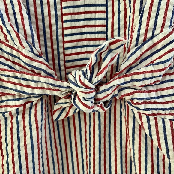 Vineyard Vines Firework Seersucker Tie Front Dress 00 🎆❤️🤍💙 - Picture 4 of 7